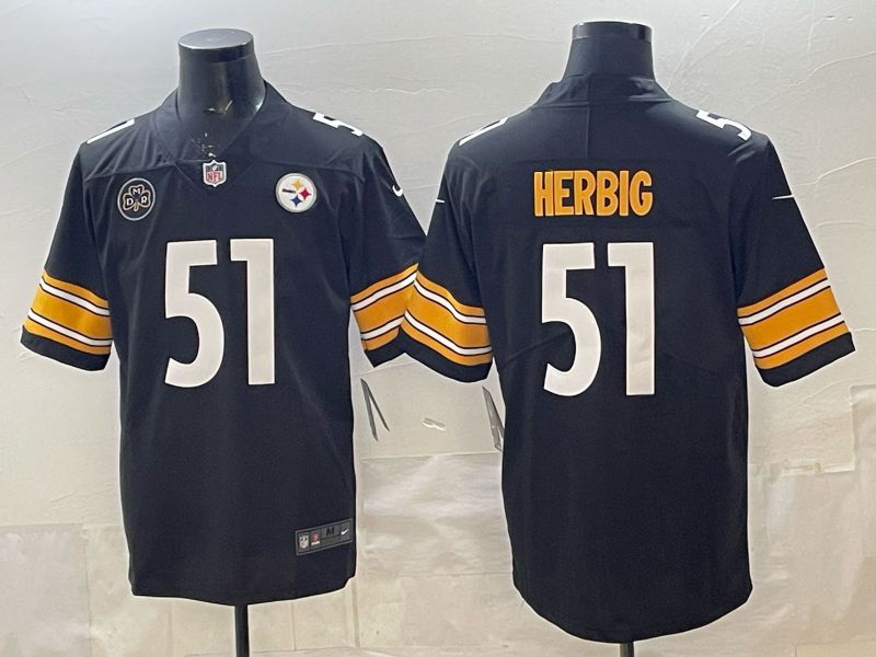 Men 2026 Pittsburgh Steelers #51 Herbic Black Nike Limited NFL Jersey 04